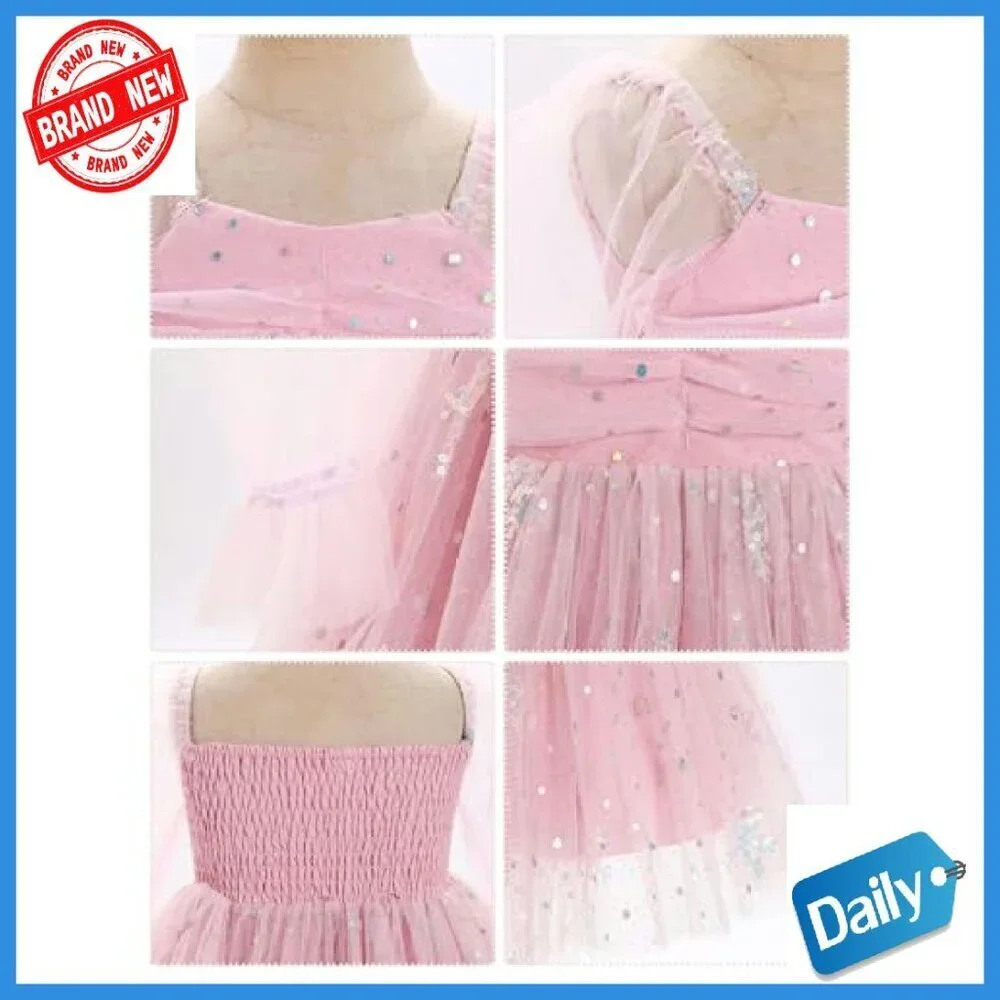 Toddler Girl Formal Tulle Dress Long Sleeve Birthday Party Photo Shoot